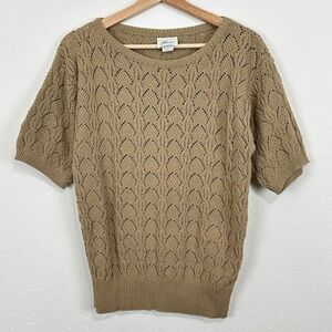 Vintage Women Capsule Minimalist Heritage Open Knit Top Small Cotton Sustainable